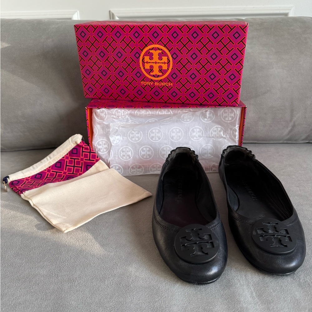 Tory Burch Black Minnie Travel Ballet